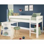 Stompa Uno White Mid Sleeper Bed with Pull Out Desk