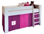 Steens Memphis UK Midsleeper Bed in Surf White + Pink Tent