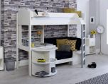 Kids Avenue Noah E High Sleeper Bed with Sofabed, Large Pull Out Desk and Shelving