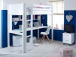 Thuka Nordic Highsleeper Bed 2 in White with Desk and Shelving