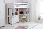 Thuka Nordic Highsleeper Bed 4 in White with Desk, Chest & Bookcase