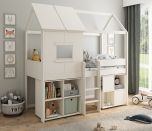 Kids Avenue Midi Playhouse Mid Sleeper Bed in White with Storage