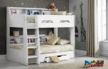 Julian Bowen Orion White Bunk Bed + 2 x Julian Bowen Premier Mattresses