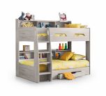 Julian Bowen Orion Bunk Bed in Grey Oak with Storage Drawer & Shelves