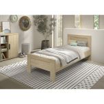 Vipack Sam Single Bed with Underbed Drawer/Trundle in Solid Oak