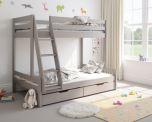 Astral Solid Wood Triple Bunk Bed with Optional Drawers in Grey