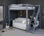 Astral Staircase High Sleeper Bed in Grey
