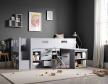 Flair Charlie Grey Mid Sleeper Cabin Bed Set with Storage & Desk