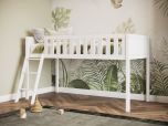 Flair Bea Shorty Mid Sleeper Cabin Bed in White - 75cm x 175cm