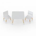 Kidsaw White Snow Table & Chairs Set