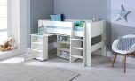 Steens For Kids Midsleeper + Bookcase + Desk in Solid Plain White