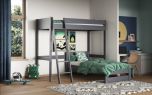 Astral Grey High Sleeper With L Shaped Single Bed