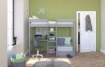 Stompa Uno 5 Highsleeper with Desk and Sofa Bed in Grey