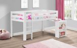 Julian Bowen Wendy Midsleeper Bed with Pull Out Desk in Surf White + FREE Tent