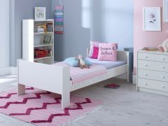Steens For Kids Single Bed in Solid Plain White with Superior Mattress