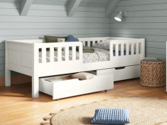Stompa Arven White Junior Bed with Drawers