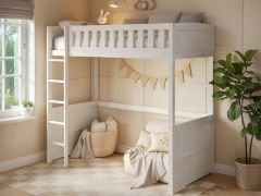 Flair Bea Wooden High Sleeper Bed in White