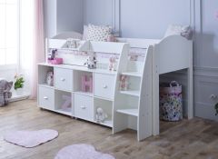 Kids Avenue Eli F Mid Sleeper Cabin Bed with Cube Units