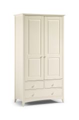 Julian Bowen Cameo Stone White Combination Wardrobe with Drawers