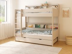 Kids Avenue Haven Storage Bunk Bed with Trundle/Drawer in Cashmere