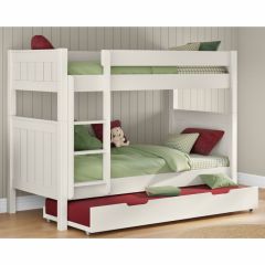 Stompa Classic Bunk Bed in White with Open Trundle