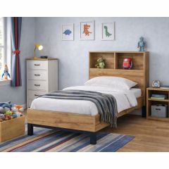 Julian Bowen Bali 3ft Single Bookcase Bed in Oak