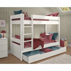 Stompa Uno White Bunk Bed with Underbed Trundle