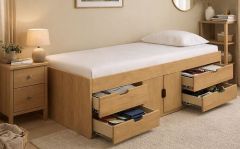 Kidsaw Captains 3ft Storage Bed in Oak