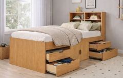 Kidsaw Captains Headboard Storage Bed in Oak