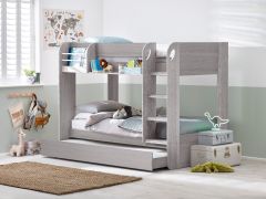 Julian Bowen Mars Bunk Bed in Grey Oak with Underbed Trundle