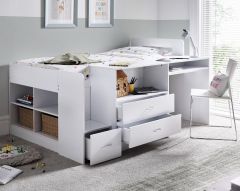 Millie Mid Sleeper Storage Bed in White