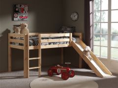 Vipack Pino Mid Sleeper Bed with Slide in Natural Pine