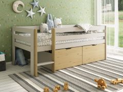 Kids Avenue Scandi Toddler Cabin Bed with Drawers in Cashmere & Oak