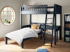 Stompa Arven Blue High Sleeper with Single Bed and Storage Desk