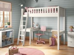 Stompa Arven White High Sleeper with Storage Desk