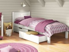 Stompa Arven White Single Bed with Drawers