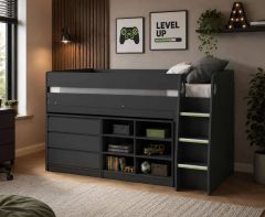 Julian Bowen Vespa Mid Sleeper Bed with Desk in Anthracite