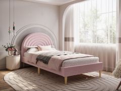 Flair Ava Boucle Single Bed in Pink - With Optional Storage Box