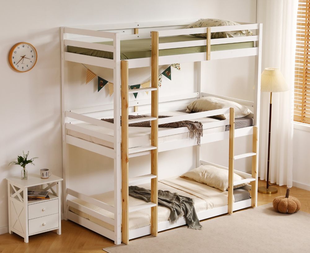 Amani Lydia Triple Story Bunk Bed in Brilliant White Free Delivery