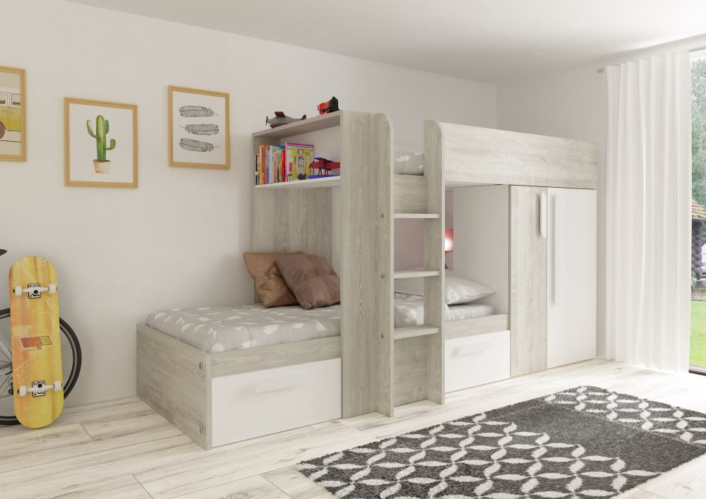 White Kids Avenue Trasman Barca Bunk Bed Free Delivery