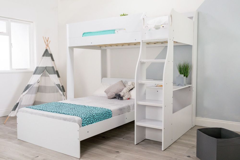 L shaped quadruple bunk bed top