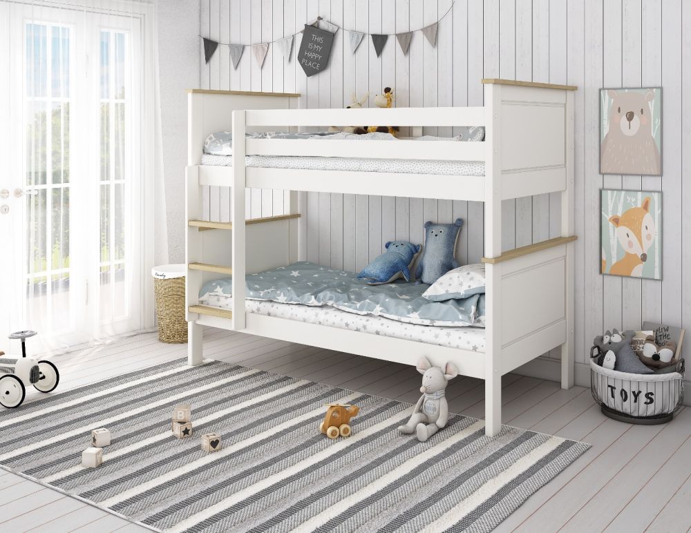 Kids white bunk beds discount
