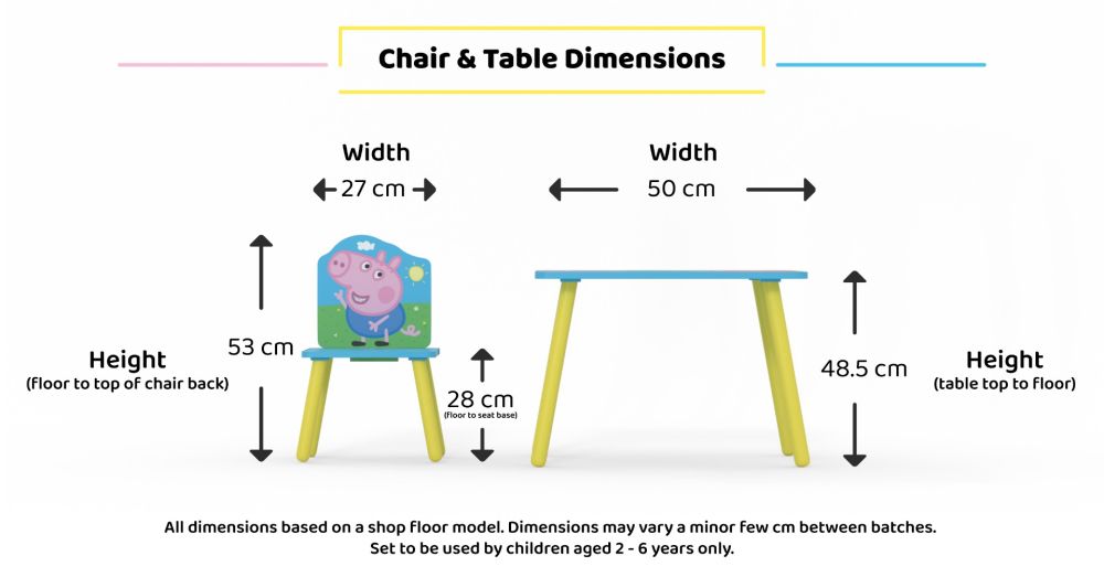 Peppa pig activity table and chair clearance