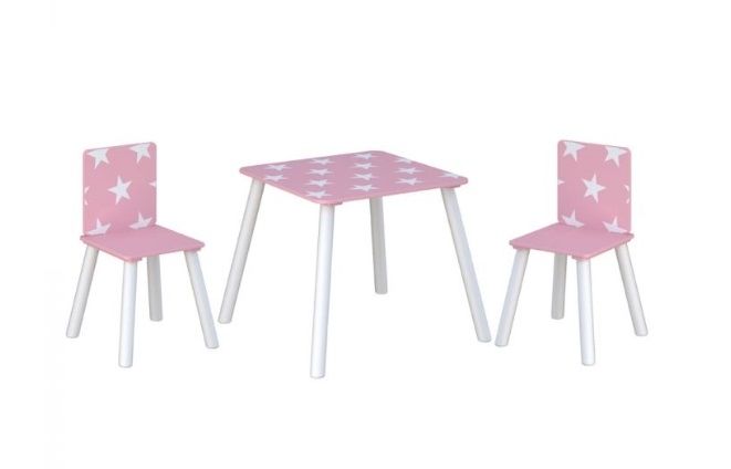 Kidsaw Pink Star Table and 2 Chairs Children s Bed Shop