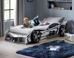 Julian Bowen Storm Racer Car Bed in White & Grey