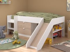 Parisot Tobo Mid Sleeper Cabin Bed with Slide & Drawers