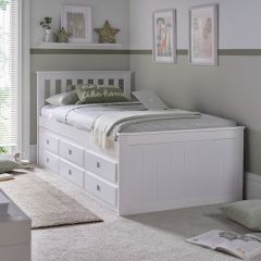 Nova Wooden 6 Drawer Storage Bed in White