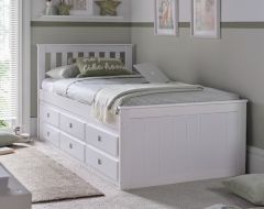 Nova Wooden 6 Drawer Storage Bed in White