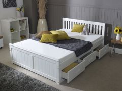 Amani Mission Storage Bed in White - 4ft6 Double