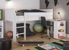 Steens Alba Mid Sleeper Bed in Surf White